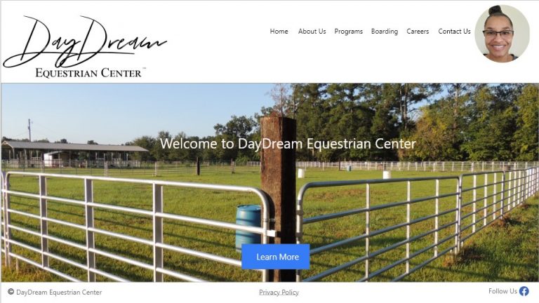 DayDream Equestrian Center Website Home Page